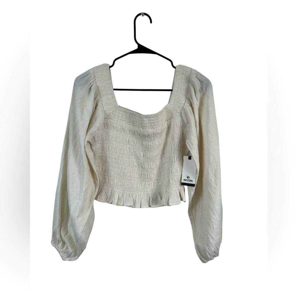 Rip Curl Cream Smocked Blouse size S